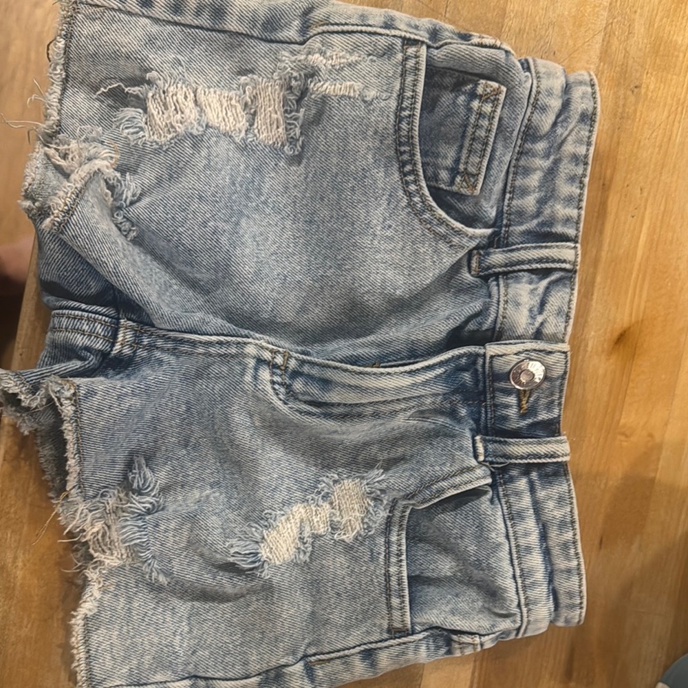 Justice Blue Distressed Cut-Off Shorts